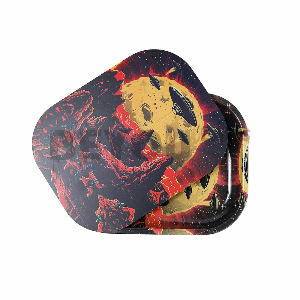 Household Metal Tray Rolls Tobacco Container Hand Rolled Smoking Accessories Storage Trays Various Patterns 18x14cm