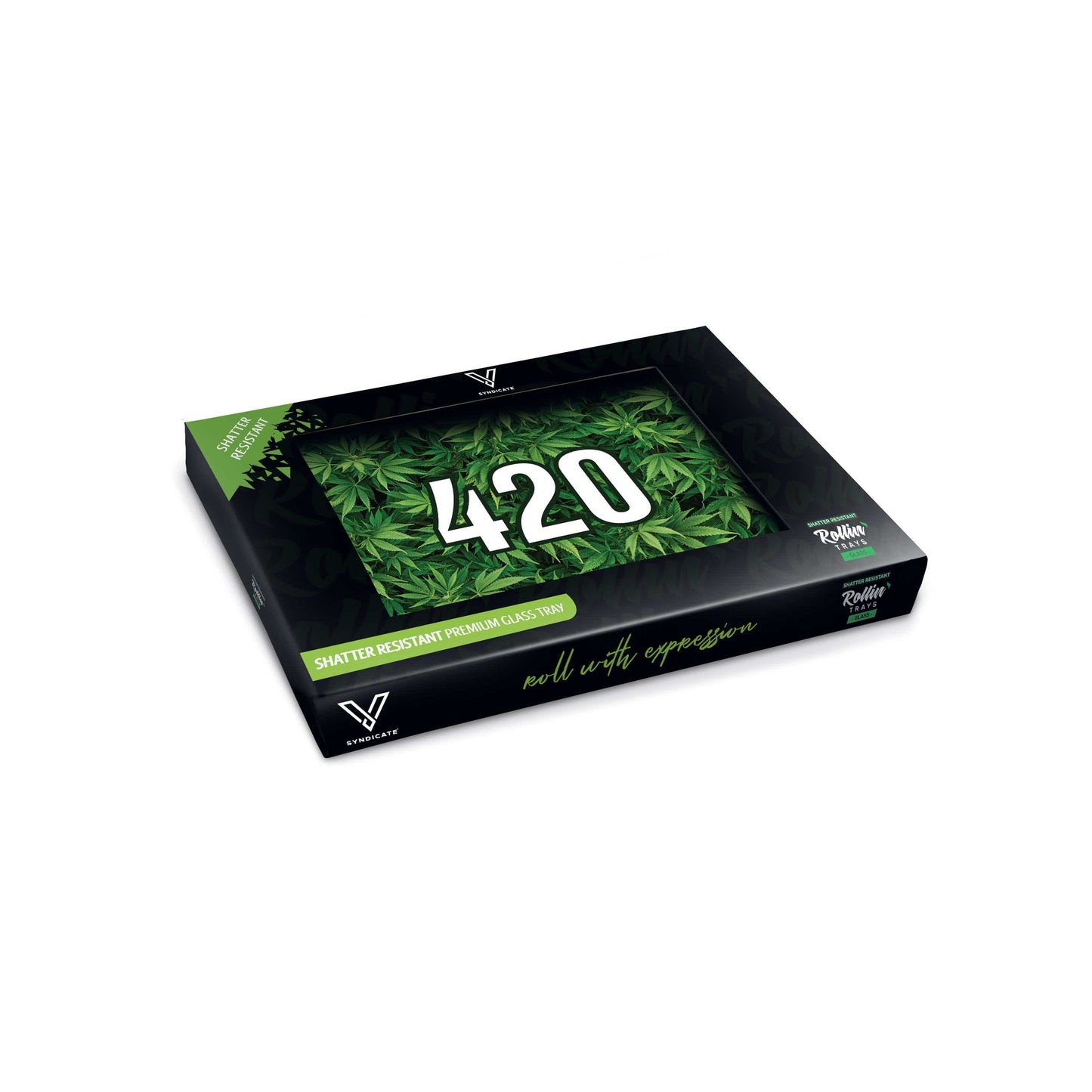 420 Green Glass Rollin' Tray