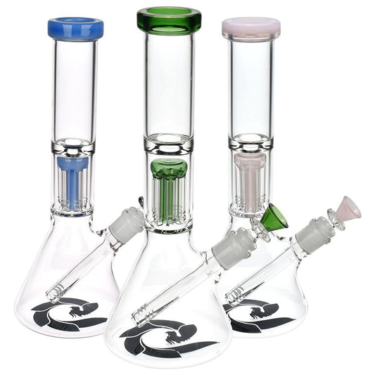 Glass House Flathead Perc Beaker - 12" / 14mm F / Colors Vary