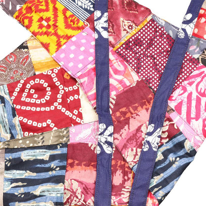 Patchwork Tie Halter Crop Top - One Size