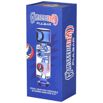 Grateful Dead x Pulsar Steal Your Face Glycerin Spiral Geometric Glass Hand Pipe - 5.25"