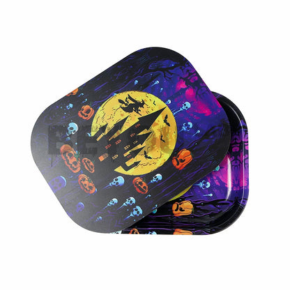 Household Metal Tray Rolls Tobacco Container Hand Rolled Smoking Accessories Storage Trays Various Patterns 18x14cm